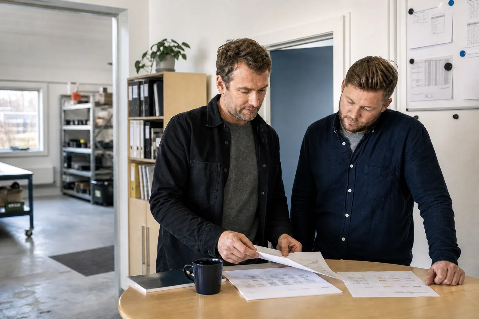 Ejerleder og medarbejder gennemgår salg og drift